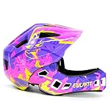 EULANT Casque de Vélo pour Enfants, Casque Intégral avec Mentonnière pour Garçons et Filles,Casque de Protection pour Vélo BMX Scooter Moto Downhill Hoverboard,Poids Léger & Amovible