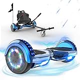 RCB Hoverkart Gyropode Hoverboard Kart pour Enfant et Adulte, Overboard et Kart avec Bluetooth-Musique/LED-Roue Clignotante, Hoverboards Cadeau pour Enfants